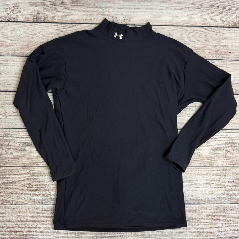 Under Armour Men’s Cold Gear Black Compression Mock Neck Shirt XL